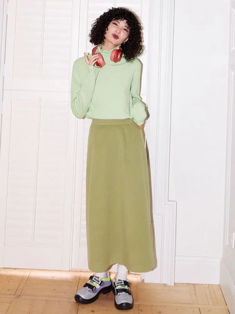 Versatile casual solid color A-line skirt【s0000005127】