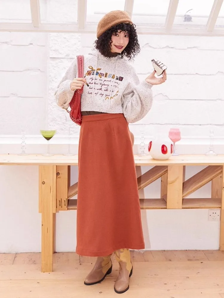 Versatile casual solid color A-line skirt【s0000005127】