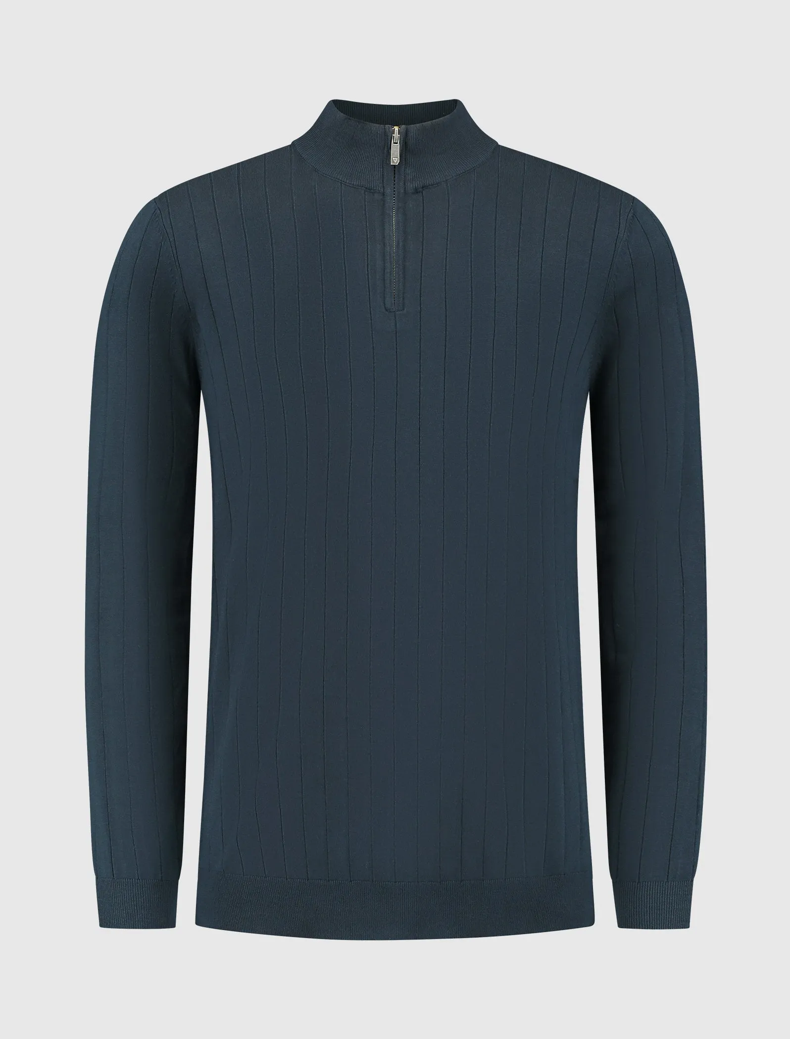 Vertical Striped Halfzip Knitwear | Navy