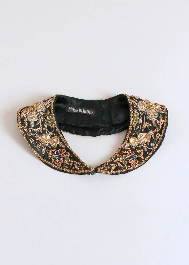 Vintage 1950s Indian Metalic Embroidered Collar