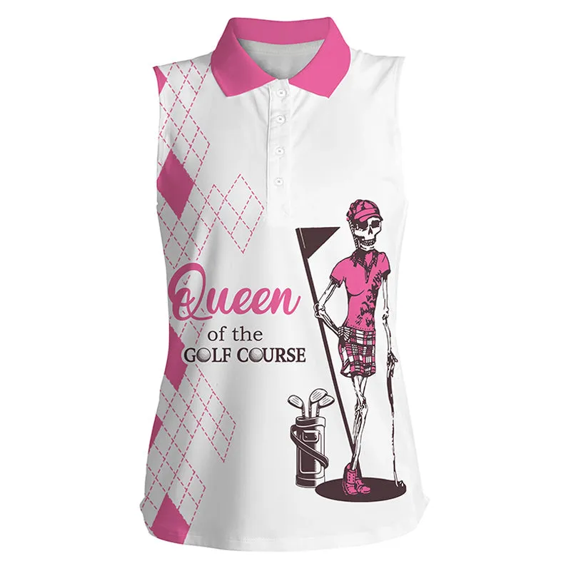 Womens Sleeveless Polo Shirts Golf Skull Women Of The Golf Course, Golf Shirt For Women